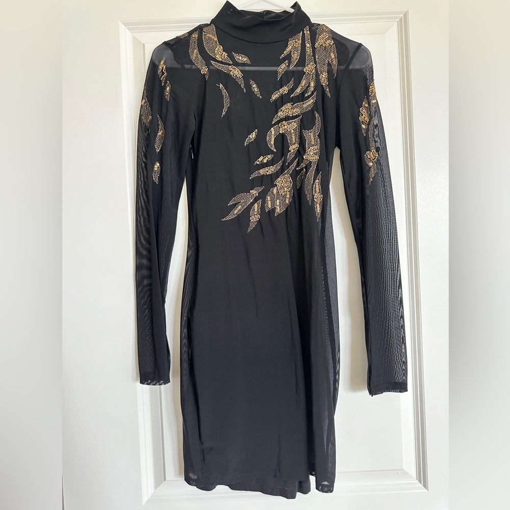 Guess Hawkins Embellished Mesh Dress - XS